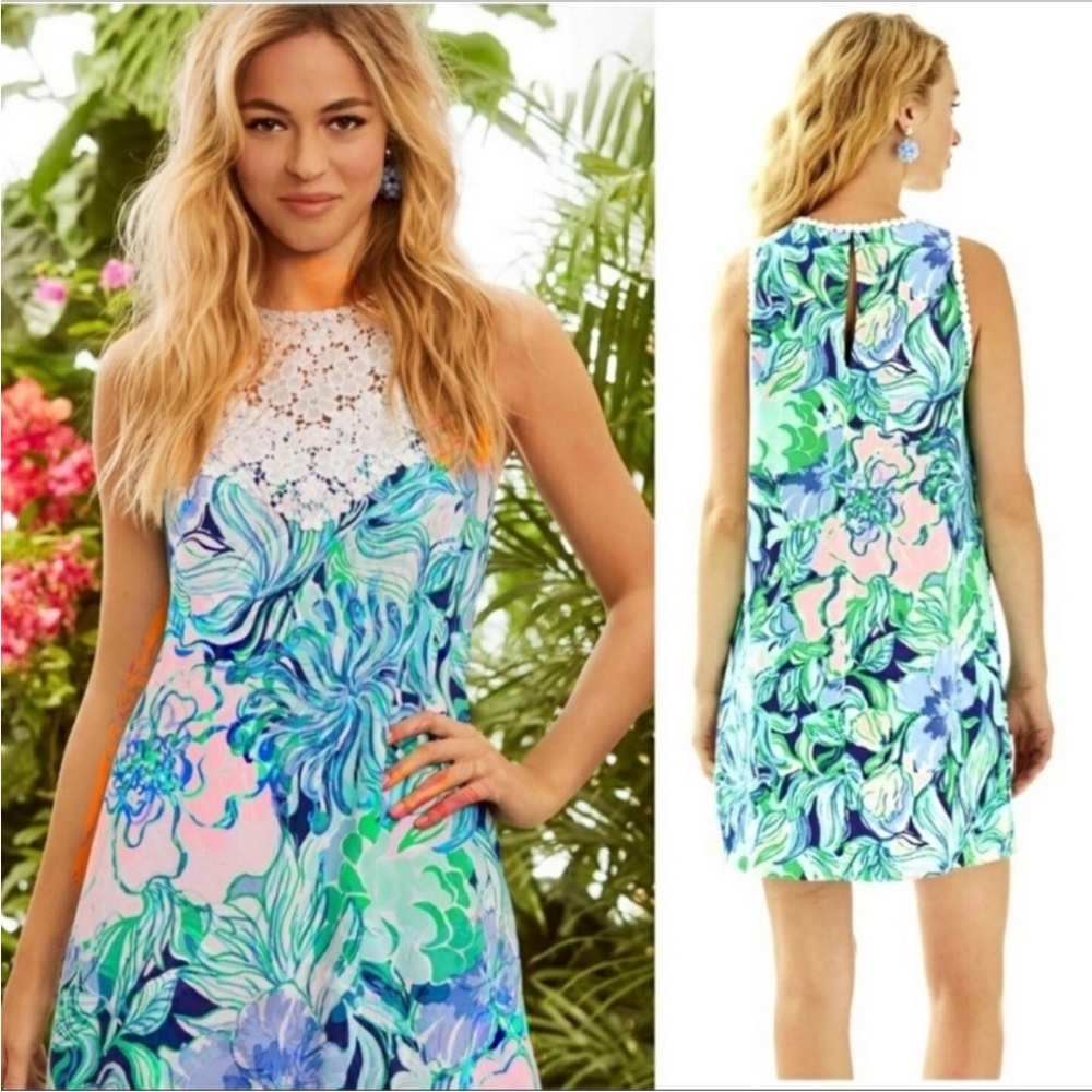 Lilly Pulitzer Nala Soft Shift Dress Party Thyme Womens Sz 4
